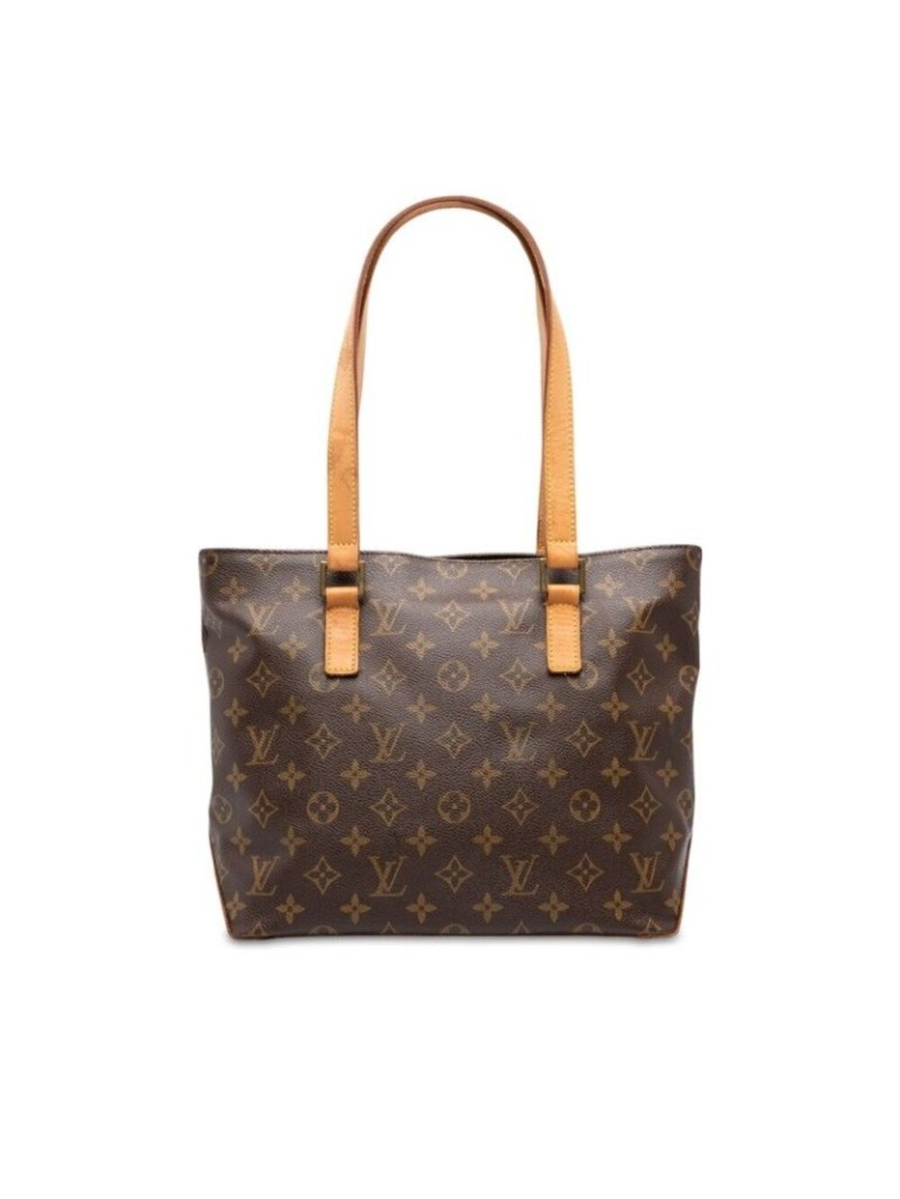 Louis Vuitton Monogram Cabas Piano Tote Shoulder Bag Brown Leather